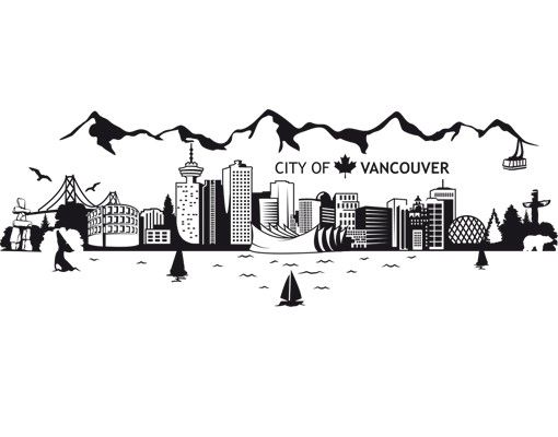 Wanddeko Flur No.JS3 Vancouver Skyline