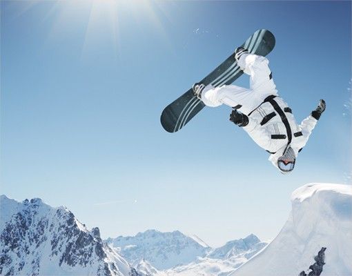 Deko Landschaft Fliegender Snowboarder