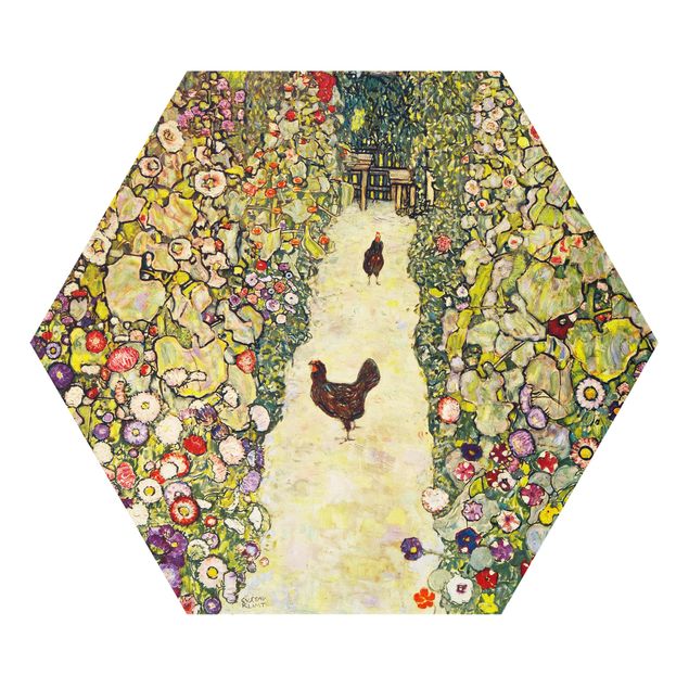 Wanddeko Esszimmer Gustav Klimt - Gartenweg mit Hühnern