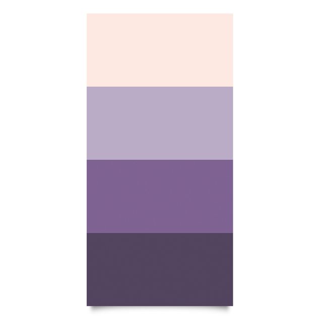 Wanddeko Büro 3 violette Streifen Blütenfarben & helle Kontrastfarbe