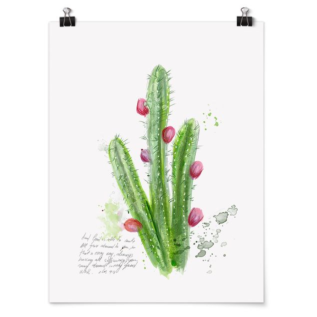Wanddeko grün Kaktus mit Bibelvers II