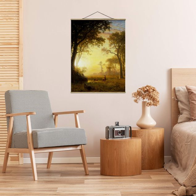 Wanddeko gelb Albert Bierstadt - Sonnenbeschienene Lichtung