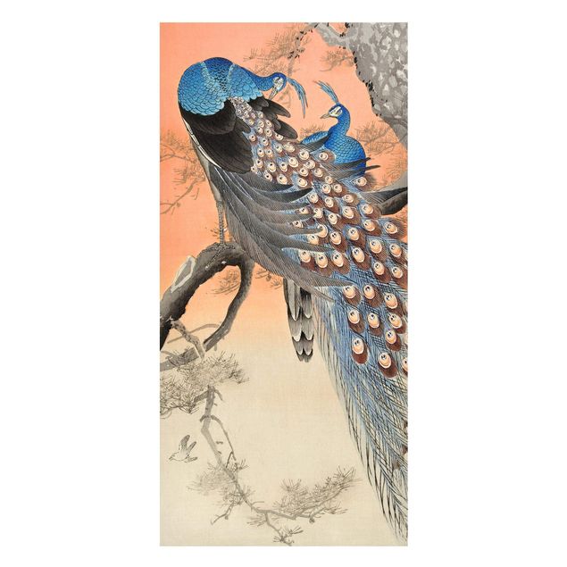 Wanddeko Esszimmer Vintage Illustration Asiatischer Pfau I