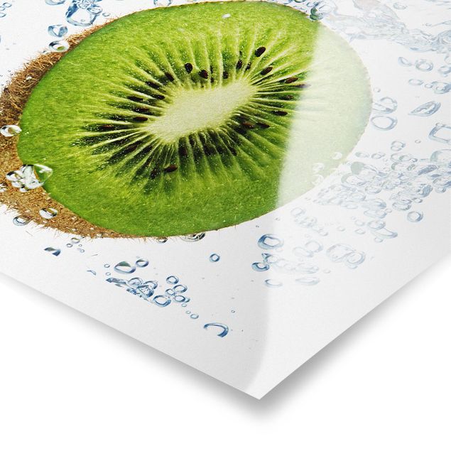 Wandbilder Früchte Kiwi Bubbles
