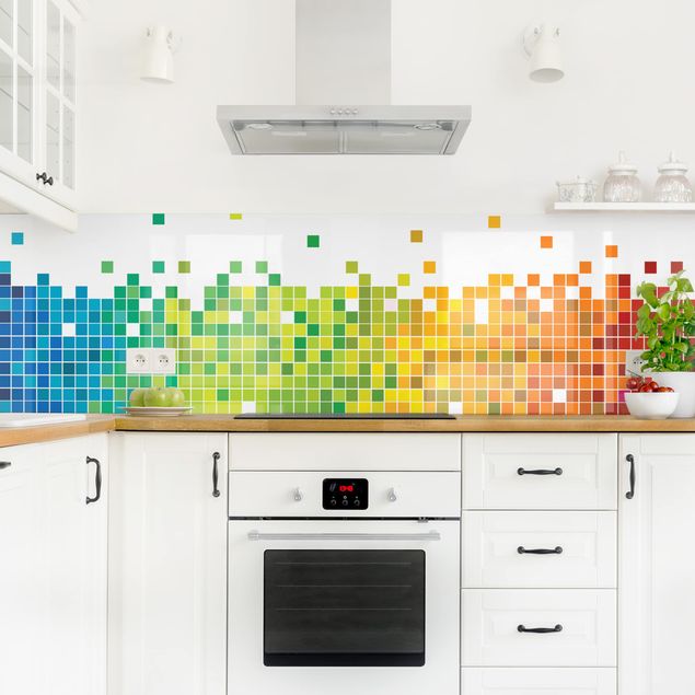 Deko Muster Pixel-Regenbogen