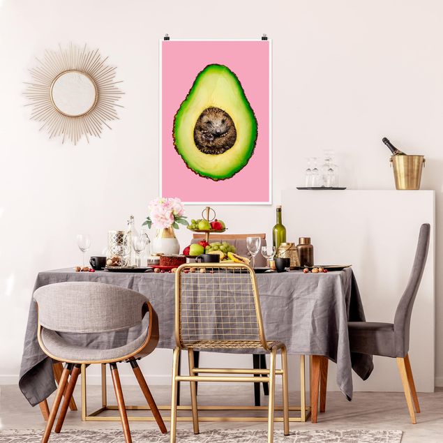 Wanddeko Esszimmer Avocado mit Igel