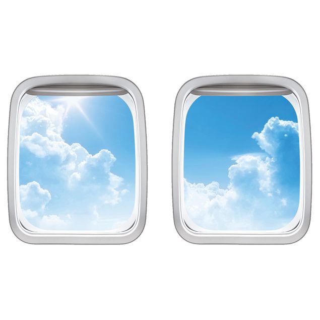 Wanddeko Flur Doppelfenster Flugzeug Above Sea Level