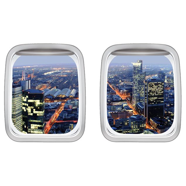 Wanddeko Flur Doppelfenster Flugzeug Frankfurt
