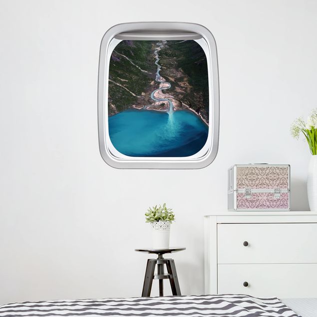Wohndeko 3D Fenster Flugzeug Fluss in Grönland