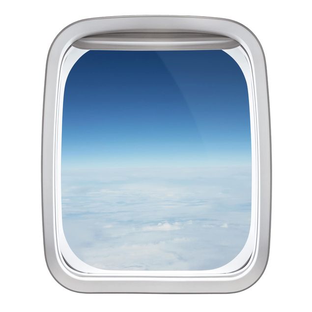 Wanddeko Flur Fenster Flugzeug Wolkendecke