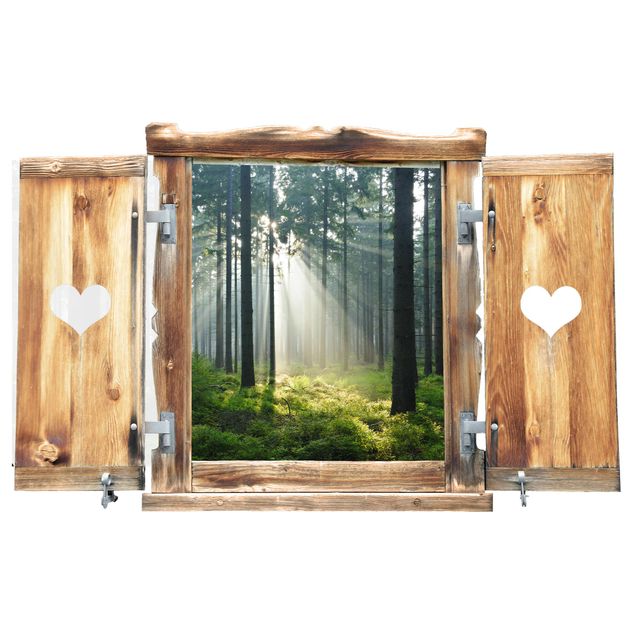 Wanddeko Flur Fenster mit Herz Enlightened Forest