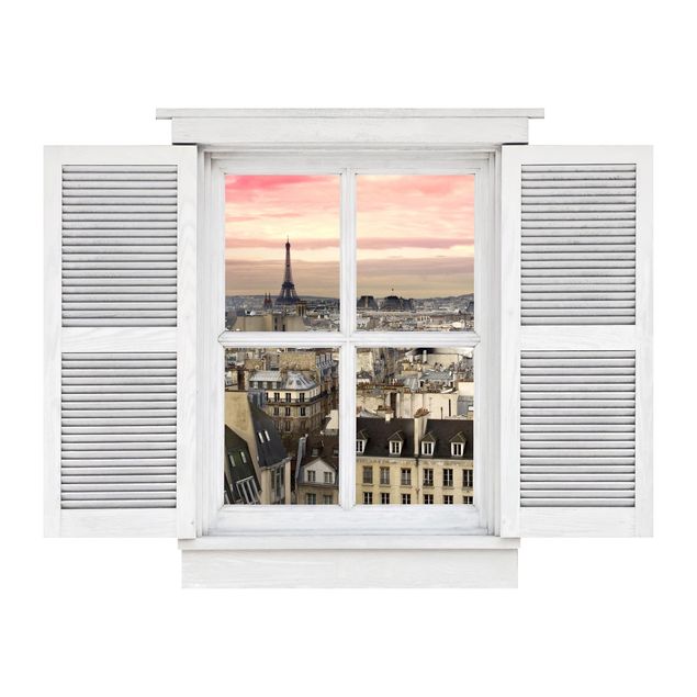 Wanddeko Flur Flügelfenster Paris hautnah
