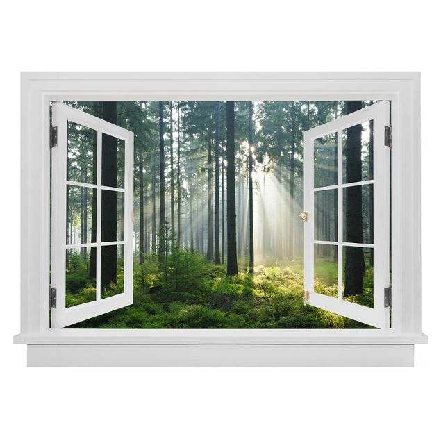 Wanddeko Flur Offenes Fenster Enlightened Forest