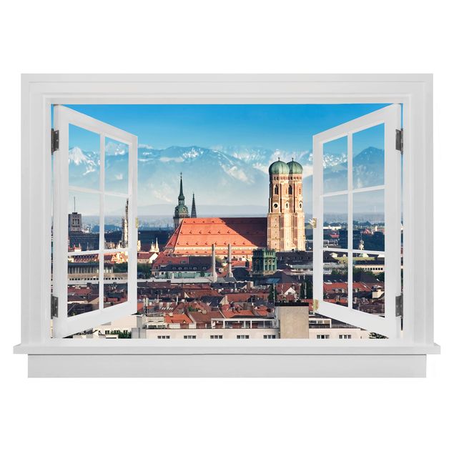 Wanddeko Wohnzimmer Offenes Fenster München
