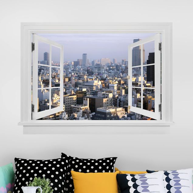 Deko 3D Offenes Fenster Tokyo City