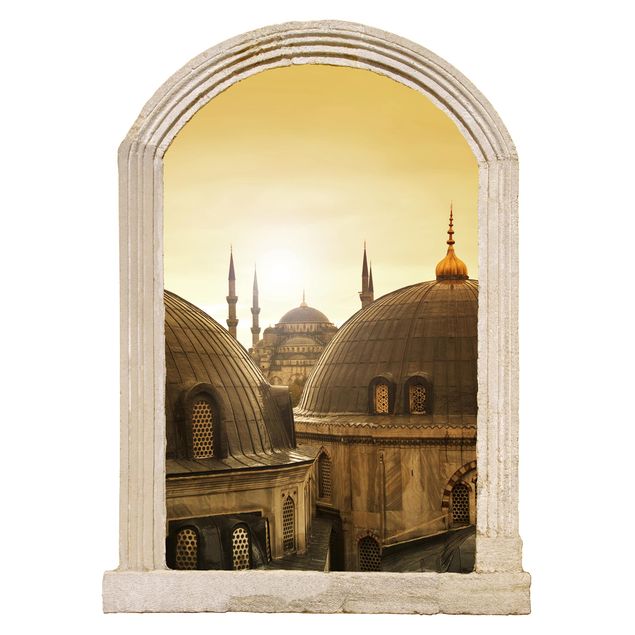 Wanddeko Flur Steinbogen Über den Dächern von Istanbul