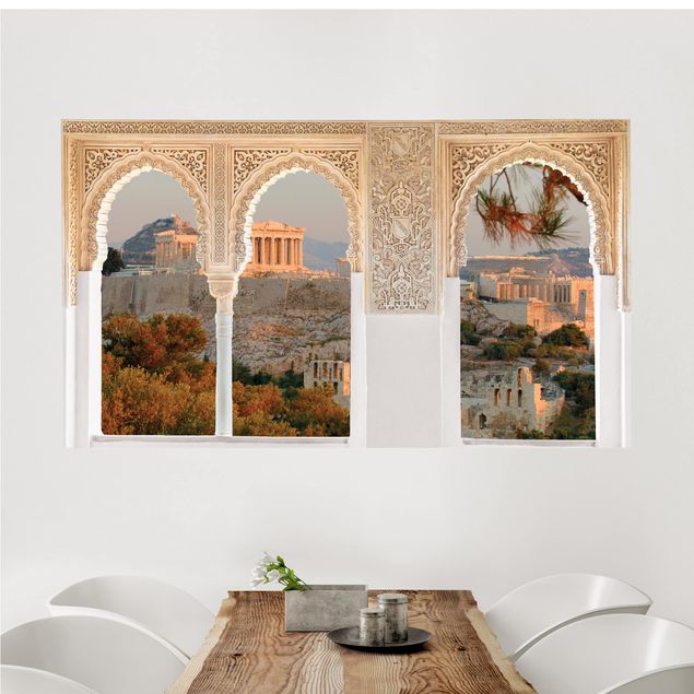 Wanddeko 3D Verzierte Fenster Akropolis