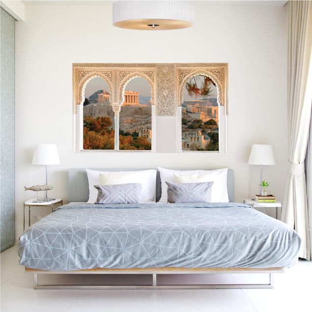Wanddeko Schlafzimmer Verzierte Fenster Akropolis