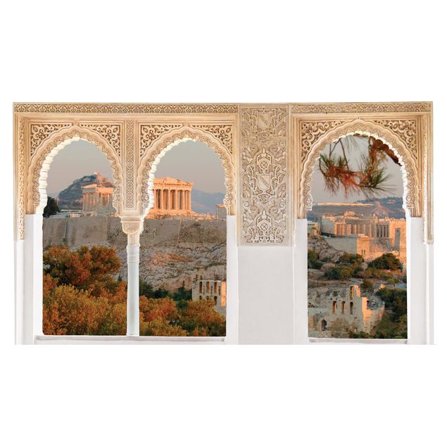 Wanddeko Flur Verzierte Fenster Akropolis