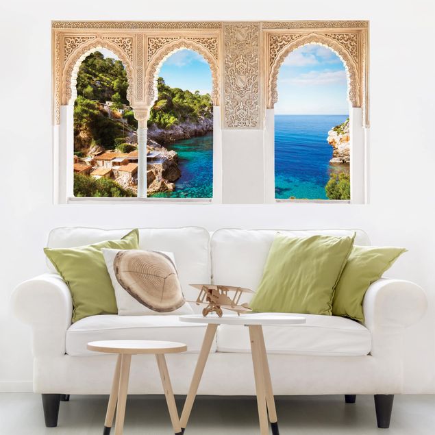 Wanddeko Schlafzimmer Verzierte Fenster Cala de Deia in Mallorca