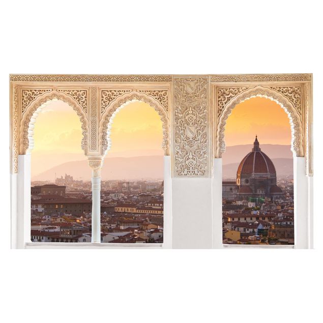 Wanddeko Flur Verzierte Fenster Florenz