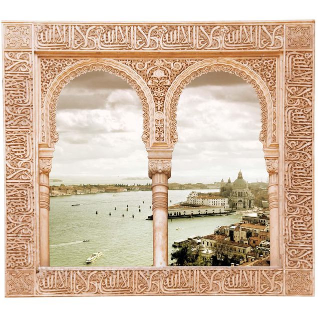 Wanddeko Flur Verziertes Fenster Lagune von Venedig
