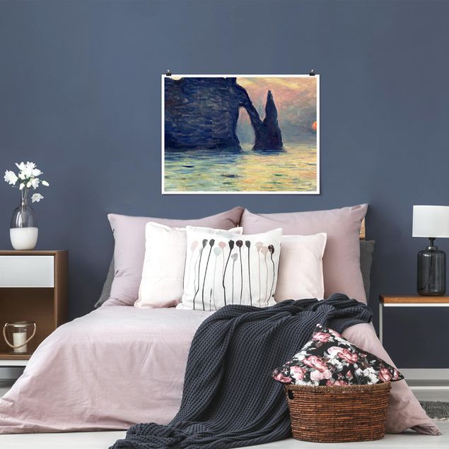 Wanddeko Schlafzimmer Claude Monet - Felsen Sonnenuntergang