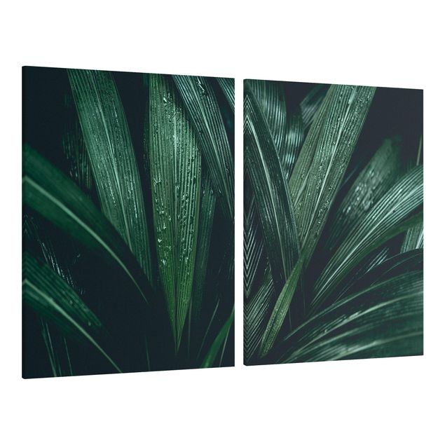Wanddeko Blume Grüne Palmenblätter