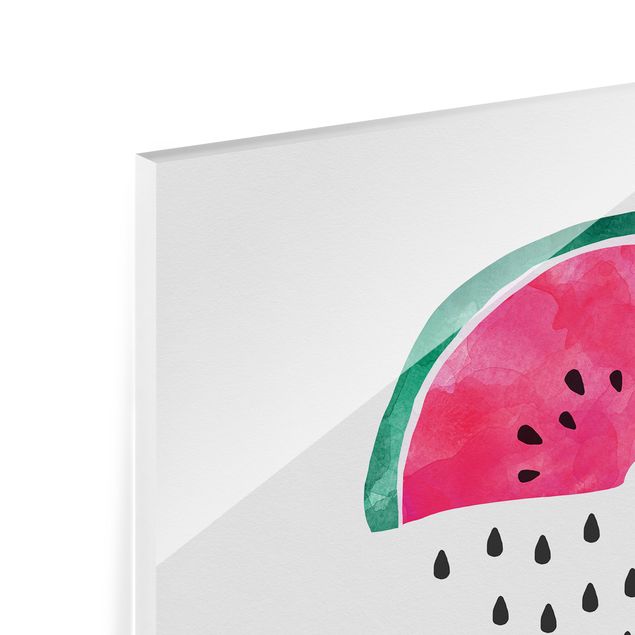 Glasrückwand Küche Wassermelonen Regen