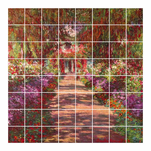 Fliesenfolie grün Claude Monet - Weg in Monets Garten in Giverny