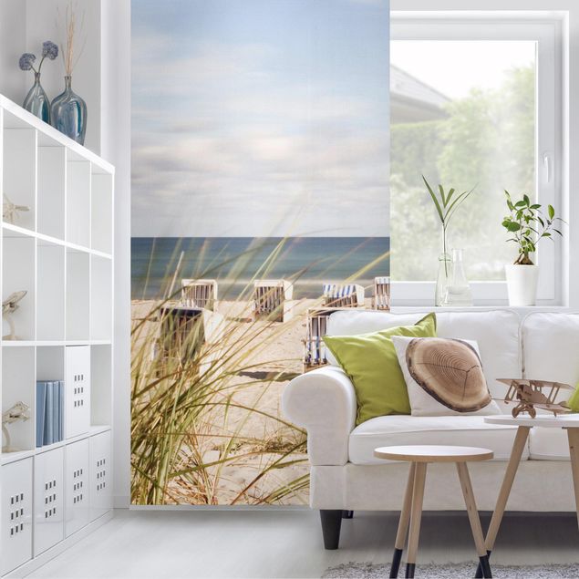 Wanddeko Schlafzimmer Ostsee und Strandkörbe
