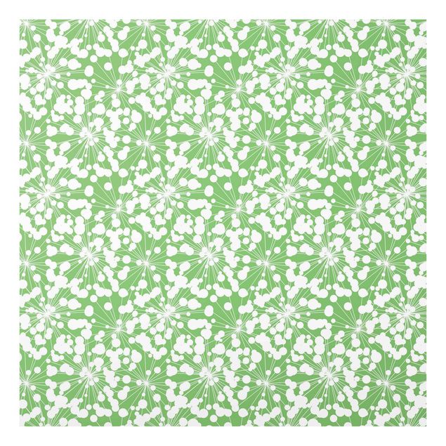 Deko Abstrakt Natürliches Muster Pusteblume mit Punkten vor Grün