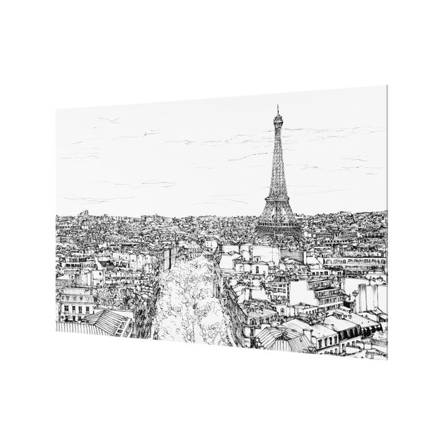 Wohndeko Illustration Stadtstudie - Paris