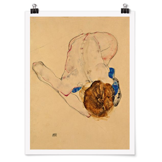 Wanddeko Flur Egon Schiele - Nach vorne gebeugter Akt