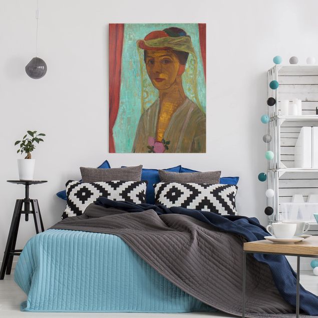 Wanddeko Schlafzimmer Paula Modersohn-Becker - Selbstbildnis mit Hut