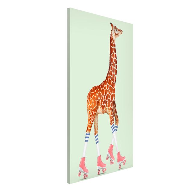 Kinderzimmer Deko Giraffe mit Rollschuhen