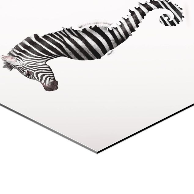 Wanddeko Jugendzimmer Seepferdchen mit Zebrastreifen