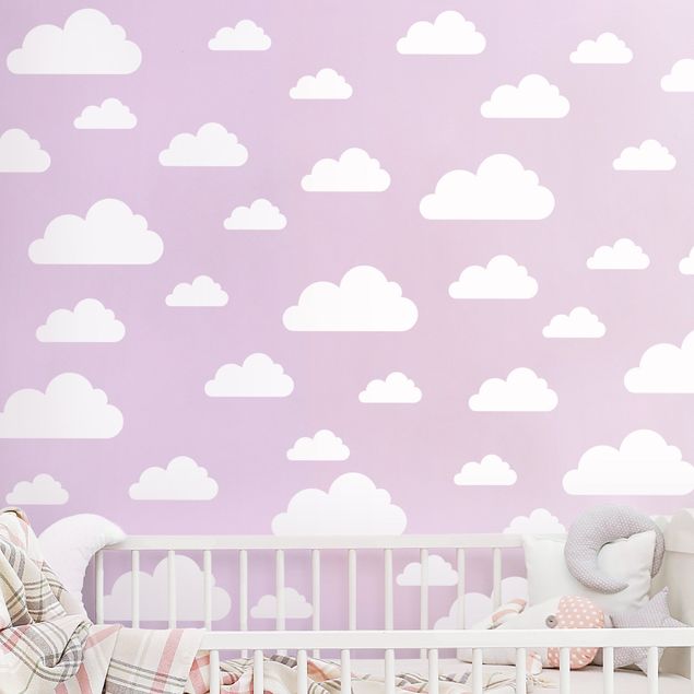 Wanddeko Mädchenzimmer 40 Wolken Set
