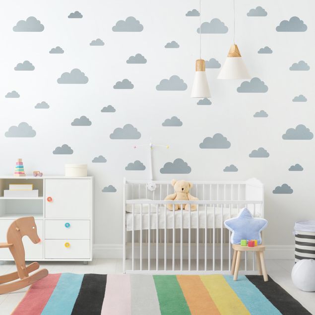 Wanddeko Babyzimmer 40 Wolken Set