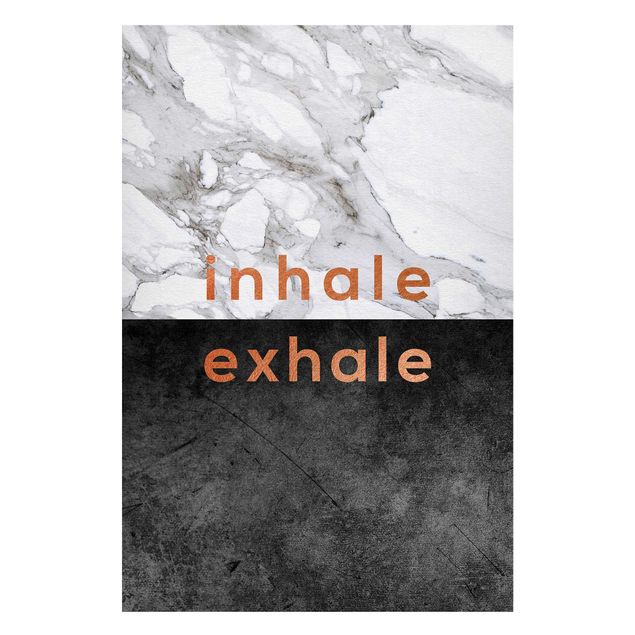 Wanddeko Esszimmer Inhale Exhale Kupfer und Marmor