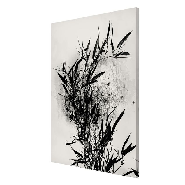 Wanddeko Flur Grafische Pflanzenwelt - Schwarzer Bambus