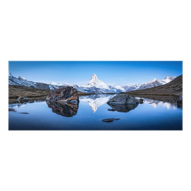Wanddeko Berg Stellisee vor dem Matterhorn