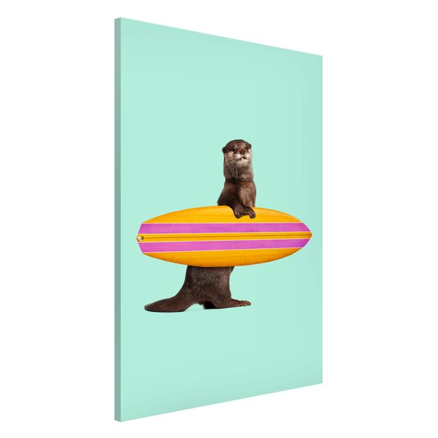 Wanddeko Flur Otter mit Surfbrett