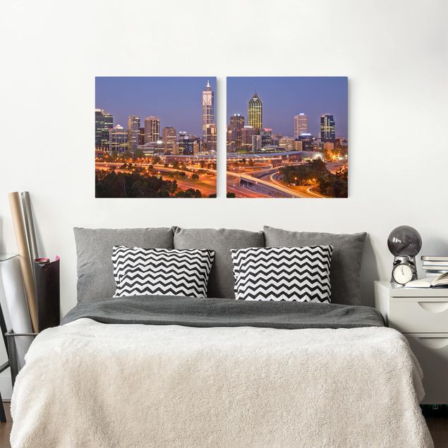 Wanddeko Schlafzimmer Perth Skyline