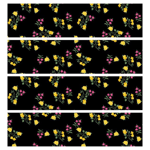 Wanddeko über Sofa Mille fleurs Muster