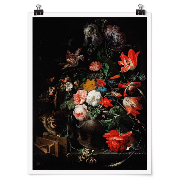 Wanddeko Flur Abraham Mignon - Das umgeworfene Bouquet