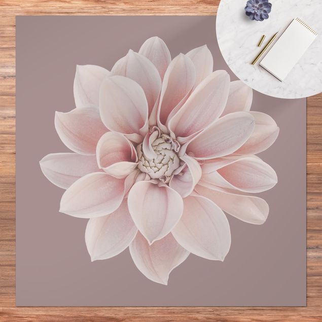 Wanddeko Flur Dahlie Blume Lavendel Weiß Rosa