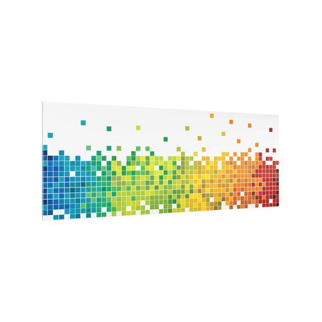 Wanddeko Geometrisch Pixel-Regenbogen