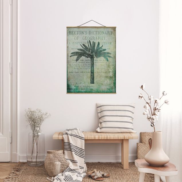 Wanddeko Flur Vintage Collage - Antike Palme