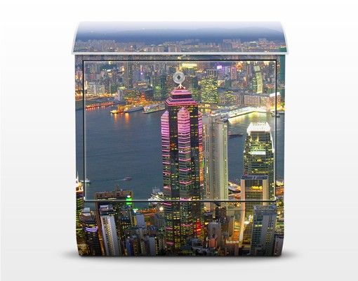 Wanddeko Büro Hongkong Skyline